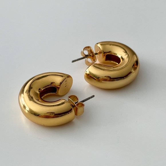 J. Crew Jewelry - J. Crew Chunky Gold Hoop Stud Earrings